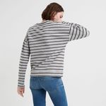 Lucky Brand  Gray Striped Shine Pullover Sweatshirt L Photo 2