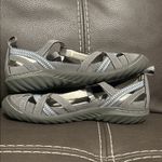 Jbu Women's Size 7 1/2 M Shoes Vegan Textile Charlie Encore Guc Gray, And Blue Photo 3