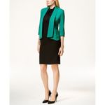 Kasper New! Women's Open-Front Draped Green Crepe Blazer Jacket Size 4 Photo 1