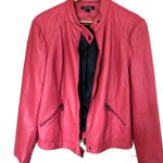Fox & Ali Faux Leather Jacket. Salmon Color. Large. Orange Photo 2