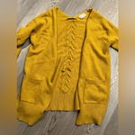 Poof! Women’s Poof Apparel Small Yellow Cardigan Sweater Photo 1