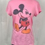 Disney Parks Mickey Mouse T-Shirt Fitted Pink Burnout Graphic Tee Sz Med Crew Photo 0
