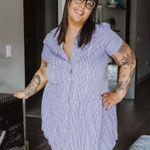 Kate Spade  New York Broome Street Blue and White Striped Shirt Dress Size XXL Photo 0