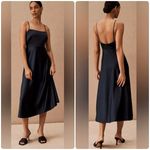 BHLDN  Leti Dress Satin Navy Blue Size 0 C9 Photo 1