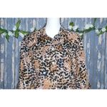 Ruby Rd . Size M Linen Lightweight Shacket Jacket Button Front Brown & Black Casual Photo 2