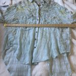 Free People Vintage Gauze Oversized Floral Tunic Button Up Top Size S Boho Photo 6