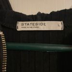 Stateside NWOT  Black Long Sleeve Ribbed 1/2 Zip Hooded Sweater Size Large Basic Photo 5