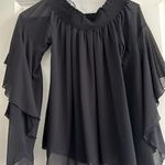 Ramy Brook  size small sheer off-shoulder black top. Very cute! Photo 1