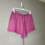 Free People NWT  Mirella Cinched Short in Pink Plum Women’s Sz Small Linen Blend Photo 5