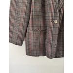 Savannah Brown Houndstooth Plaid Boxy Wool Vintage Blazer Jacket Women’s Size 16 Photo 3