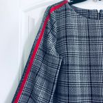 Violet Weekend Plaid a red Stripe Dress Midi Black & White Size L NWT $98.00 Size L Photo 4