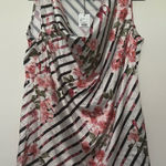 Piazza‎ Italia Striped Floral Sleeveless Blouse Photo 0
