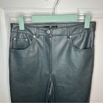 7 For All Mankind  Faux Leather Skinny Pants High Waist Dark Gray Small Photo 6