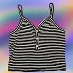 Heart & Hips Size Medium Striped Button Down Tank Top Photo 0