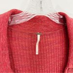 Free People Red Rain or Shine Knit Mini Dress Collared Sweater Size Large Photo 6