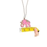 Pink elephant pendant necklace gold chain Photo 5