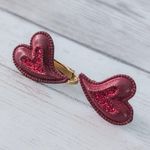 Vintage Clip On Earrings Valentines Hearts Photo 2