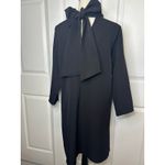 Tuckernuck  Black Daphne Dress Black Women Large Long Sleeve Bow Tie‎ Ruffle Neck Photo 3