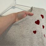 PINK - Victoria's Secret PINK VS VICTORIA'S SECRET Girlfriend Short Sleeve Cropped Tee Oatmeal Hearts L Photo 6