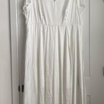 Plus wear NWT solid white color v neck long maxi dress Size XXL Photo 0