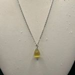 Handmade Yellow Cat eye Crystal drop stainless steel necklace Photo 0