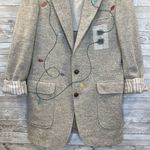 Vintage Handmade One Of A Kind Christmas Womens XXL Coat Hand Painted Wool Teddy Gray Size 2X Photo 9