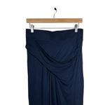 Helmut Lang Women’s Kinetic Jersey Asymmetrical Wrap Midi Skirt Navy M Photo 3