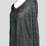 Design History  gorgeous black sweater top with silver sparkle design? New Photo 3