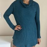 Free People We The Free Open Back Teal Blue Mock Neck Long Sleeve Sweater Size S Photo 0