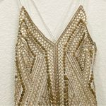 Topshop 10E02QGLD Ivory/Gold Sequin Beaded Mini Party Evening Dress Size 4 Photo 4