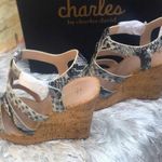 Charles David New Charles by Women’s Snake Print Embossed Cork Wedge Sandals Photo 3