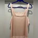 VTG 80s Light Pink Sleeveless Dress With Pleated Ruffle Skirt Size XL Photo 10