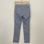 J. McLaughlin  Masie Gingham Plaid Slim Straight Leg‎ Pull On Pants Navy Size 4 Photo 7