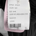 Jenny Packham Black Evening Dress Size 14 Rhinestone Straps Pleated V Neck‎ New Photo 5