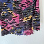 Sno Skins Shirt Womens Small Multicolor Textured Cutout Long Sleeve Top USA Made Photo 2