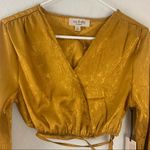 No Frills LA satin surplice tie around waist women’s crop top Size Small Orange Photo 2