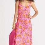 J.Crew NWT Gwyneth V-neck cupro-blend slip dress in pink limone print 16T Photo 0