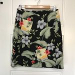 Tommy Bahama Vintage Silk Wrap Skirt Women's Small Tropical Floral Black Buttons Photo 2