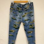 Driftwood  High Rise Camo Embroidered Studded Raw Hem Blue Jeans Womens 28 Jackie Photo 6