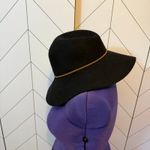 Phenix Women’s Black Brown Wool Leather Trim Wide Brim Hat Floppy Vintage Fall Photo 1