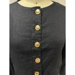 H by Halston NEW H Halston black linen Cropped jacket Womens M Fab Gold Buttons Photo 1