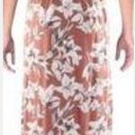 Roxy Sz L Maxi Dress Tropical Floral Print Sleeves Strappy Back Too Cute Photo 1