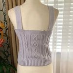 ZARA Cable Knit Tank Top in Light Purple with Metallic Silver Photo 7