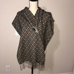 Francesco Biasia Zebra Wool Scarf Made in Italy Unisex Brown Photo 3