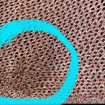 New York And Company red open knit V-neck tunic sweater medium 3/4 sleeves Photo 8