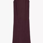 ZARA  NWT burgundy mock neck closed halter neck flowy midi dress with open back Photo 0