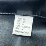 Women's Black Faux Leather Vegan Long Sleeve Blazer Suit Coat Jacket Size M Size M Photo 2