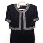 VTG Stenay‎ Womens Dress Size 6 Black Silk Beaded Formal Evening Art Deco Glam Photo 1