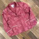Susan Graver Womens Silk Brocade Pink Blazer Jacket Size Large Photo 3