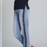 Driftwood Colette Plaid Trim Straight Crop Frayed Hem Jeans Size 24 Photo 2